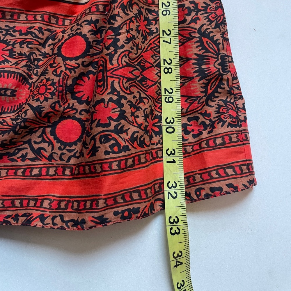 Johanna Ortiz Tropical Mantra Mini Dress Blockprint Fiesta Red Size 0 NEW NWT - Picture 12 of 13